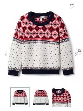 Janie and Jack Fair Isle Knit Sweater